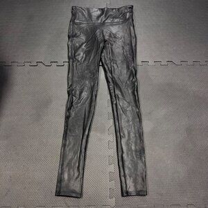 Spanx Faux Leather High-Waisted Leggings S Black Made In Vietnam